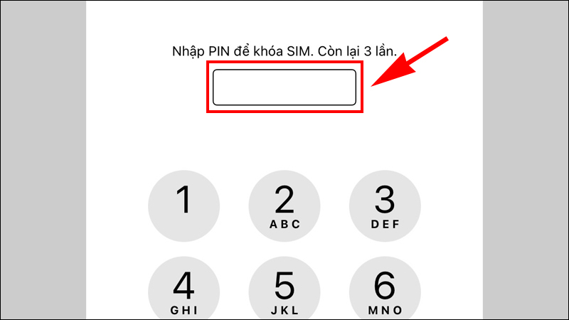 Nhập m&atilde; PIN của SIM để tiến h&agrave;nh kh&oacute;a SIM